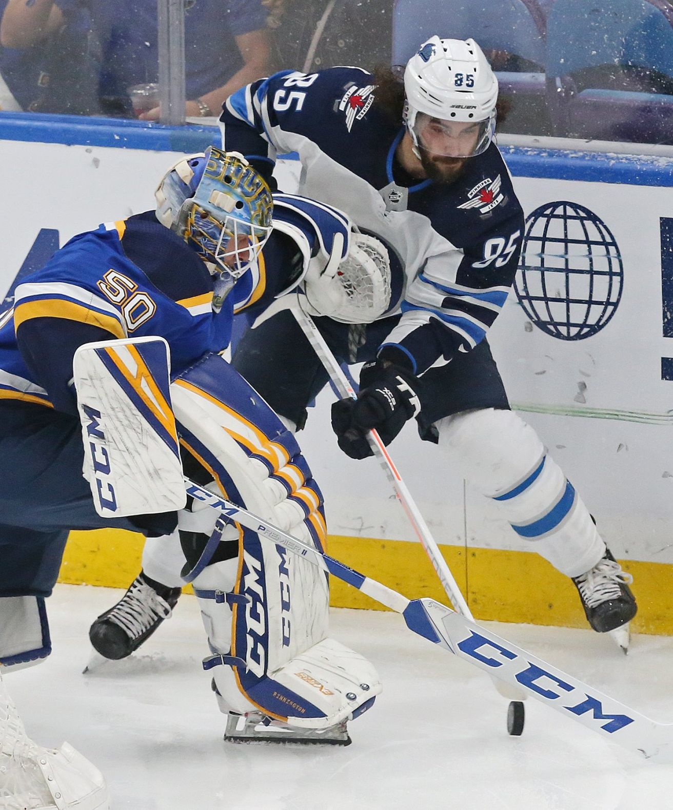 Blues and Jets skate in game 4 at the Enterprise Center